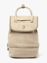 Sac  Dos Le voyage en panier Beige velours AHP241