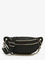 Sac Banane Cuir Mila louise Noir vintage 23689X