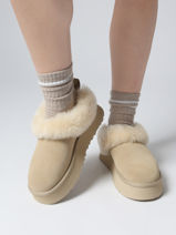 Bottines Plateforme En Cuir Ugg Beige women 1171393-vue-porte