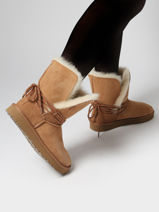 Enkellaarsjes Uit Leder Ugg Beige accessoires 1171530-vue-porte