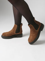 Chelsea Boots Laki En Cuir Aliwell Marron women LAKI-vue-porte