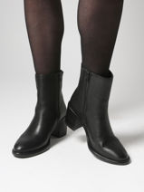 Enkellaarsjes Met Hak Uit Leder Tamaris Zwart accessoires 45-vue-porte