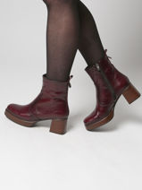 Bottines  Talon Cristel En Cuir Dorking Rouge women D9157-vue-porte