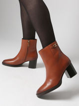 Bottines  Talon En Cuir Tommy hilfiger Marron women 8864GOC-vue-porte