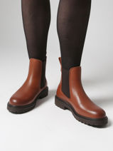 Chelsea Boots En Cuir Tommy hilfiger Marron women 8766BDS-vue-porte