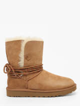 Bottines En Cuir Ugg Beige accessoires 1171530