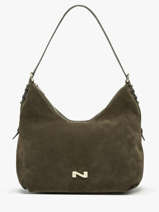 Sac Port� �paule Carrie En Cuir Daim Nathan baume Vert vogue 1