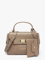 Sac Bandouli�re Mademoiselle Grace Cuir Lancaster Marron mademoiselle grace 101
