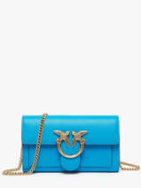 Cross Body Tas Love Bag Icon Leder Pinko Blauw love bag icon A0F1