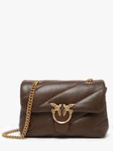 Cross Body Tas Love Bag Puff Leder Pinko Bruin love bag puff A0F2