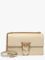 Cross Body Tas Love Bag Icon Leder Pinko Beige love bag icon A0F1