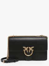Cross Body Tas Love Bag Icon Leder Pinko Zwart love bag icon A0F1
