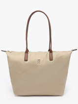 Schoudertas A4 Formaat Popette Nylon Tommy hilfiger Beige popette AW17711