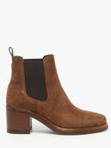 Bottines  Talon En Cuir Alpe Marron women 55311103