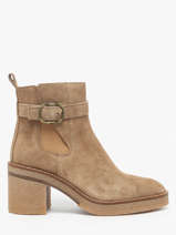 Bottines  Talon En Cuir Alpe Marron women 54651109