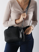 Sac Bandouli�re Camera Bag Cuir Nathan baume Noir nathan 2-vue-porte