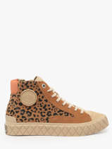 Sneakers En Cuir Palladium Marron women 74320234