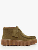 Chaussures Derbies Montante En Cuir Clarks Vert women 26183872