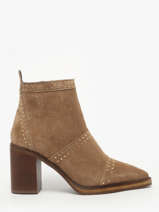 Bottines  Talon En Cuir Alpe Marron women 54491109