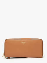 Portefeuille Leder Lancel Bruin origami A13843