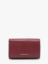 Portefeuille Cuir Michael kors Rouge jet set T5GJ6D9L