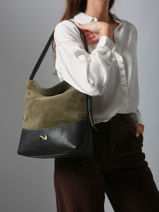 Sac Port paule Serena Cuir Daim Nathan baume Vert vogue 6-vue-porte