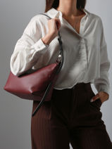 Longchamp Besace longchamp cuir Sac port� travers Violet-vue-porte