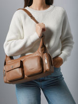 Schoudertas Soft Caramella Leder Lancaster Beige soft caramella 7-vue-porte