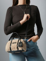 Sac Bandoulire Moumoute Lancaster Beige moumoute 53-vue-porte