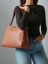 Sac Port� �paule Mademoiselle Romy Cuir Lancaster Beige mademoiselle romy 106-vue-porte