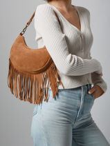 Sac Port paule Velvet Milano Marron velvet VE25064-vue-porte