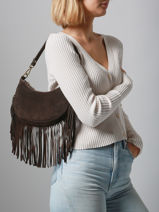 Schoudertas Velvet Milano Bruin velvet VE25064-vue-porte