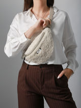 Sac Banane Large Derby Winter Mouton Et Cuir Nathan baume Beige n city S-vue-porte