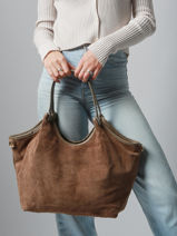 Sac Port paule Velvet Caviar Cuir Milano Marron velvet caviar VC241110-vue-porte