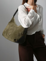 Sac Port� �paule Carrie En Cuir Daim Nathan baume Vert vogue 1-vue-porte