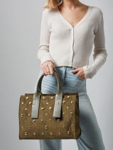 Handtas A4 Formaat Stud David jones Groen stud CM7868-vue-porte