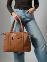 Schoudertas Vintage Leder Nat et nin Bruin vintage THYLANE-vue-porte