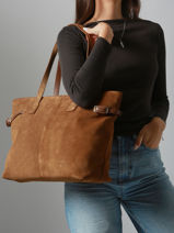 Sac Port paule Marceau Cuir Nat et nin Marron vintage MARCEAU-vue-porte