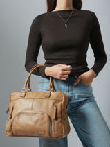 Sac Macy Cuir Nat et nin Beige vintage MACY-vue-porte