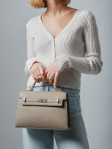 Sac Port Main Saffiano David jones Beige saffiano CM7693A-vue-porte