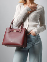 Handtas Saffiano David jones Bruin saffiano CM7744-vue-porte