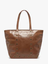 Le Cabas M Zipp En Cuir Craquel Vanessa bruno Marron cabas cuir 82V40378