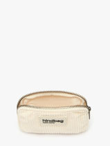 Porte-monnaie Hindbag Beige velours V-vue-porte