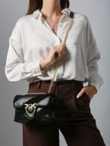 Cross Body Tas Love Bag Puff Leder Pinko Zwart love bag puff A2JY-vue-porte