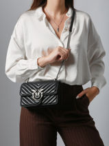 Cross Body Tas Love Bag Quilt Leder Pinko Zwart love bag quilt A0GK-vue-porte