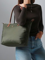 Sac Port� �paule A4 Popette Nylon Tommy hilfiger Vert popette AW17711-vue-porte