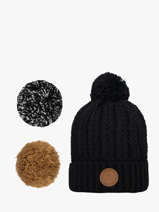 Muts Met Verwisselbare Pompon Cabaia Zwart hats MOSCOWMU