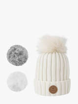 Muts Met Verwisselbare Pompon Cabaia Wit hats KYRROYAL