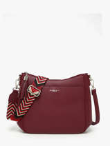 Sac Bandouli�re Grained Flora & co Rouge grained F8575