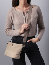 Sac Bandoulire Velours Le voyage en panier Beige velours AHP239-vue-porte